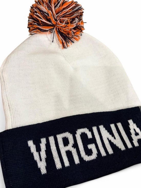 Top of the World Accessories - NWT University of Virginia Cavaliers navy and orange pom beanie